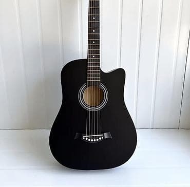 Акустическая гитара дредноут с вырезом (cutaway), цвет матовый черный at lalafo.kg Акустическая гитара дредноут с вырезом (cutaway), цвет матовый черный