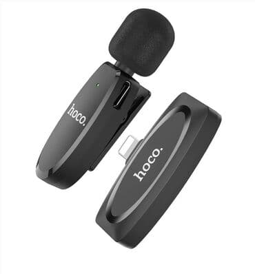 Беспроводной петличный микрофон Hoco с приемником для iPhone at lalafo.kg Беспроводной петличный микрофон Hoco с приемником для iPhone
