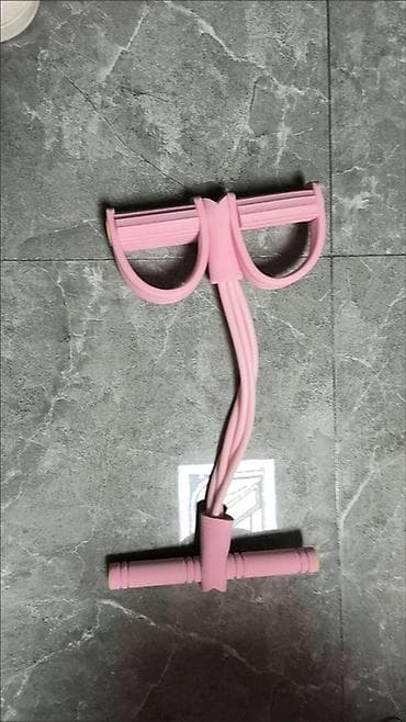 Эспандер для фитнеса с педалями (тяга для пресса/ног) — розовый at lalafo.kg Эспандер для фитнеса с педалями (тяга для пресса/ног) — розовый