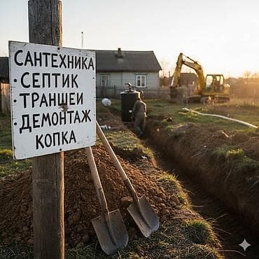 Сервис по земляным и сантехническим работам для частных домов и at lalafo.kg Сервис по земляным и сантехническим работам для частных домов и