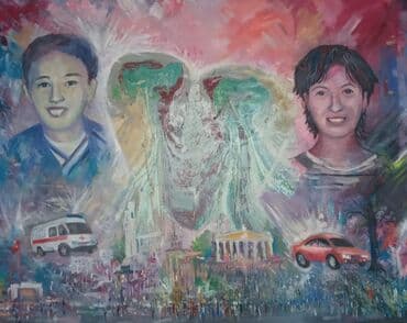 Авторская картина (оригинал) "Канат менен Заренанын суйуусу " размер at lalafo.kg Авторская картина (оригинал) "Канат менен Заренанын суйуусу " размер