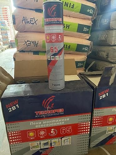 Пена монтажная всесезонная Технорез 65, баллон 750 мл. Основные at lalafo.kg Пена монтажная всесезонная Технорез 65, баллон 750 мл. Основные