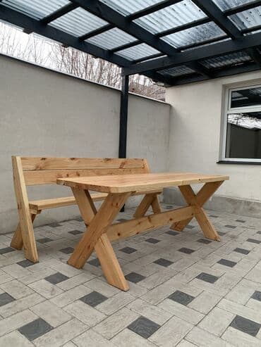 Комплект садовой мебели, Стол, Дерево at lalafo.kg Комплект садовой мебели, Стол, Дерево