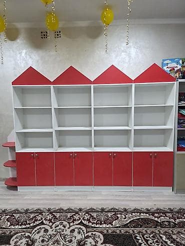 Детская гарнитура, Новый, Для девочки, ДСП, цвет - Красный, Бесплатная доставка at lalafo.kg Детская гарнитура, Новый, Для девочки, ДСП, цвет - Красный, Бесплатная доставка