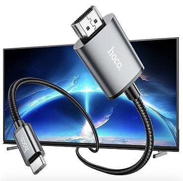 UA27, видео кабель Type-C на HDTV, поддержка 4K 30Hz, длина 2м 1 at lalafo.kg UA27, видео кабель Type-C на HDTV, поддержка 4K 30Hz, длина 2м 1