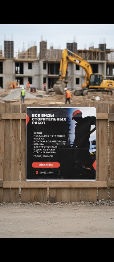 Строительные услуги — все виды работ Перечень работ: - Бетонные at lalafo.kg Строительные услуги — все виды работ Перечень работ: - Бетонные