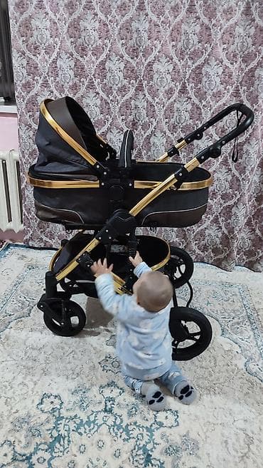 Коляска, цвет - Коричневый, Б/у at lalafo.kg Коляска, цвет - Коричневый, Б/у