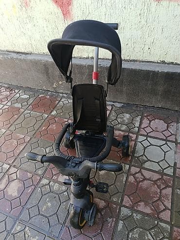 Детский трехколесный велосипед с родительской ручкой и козырьком - at lalafo.kg Детский трехколесный велосипед с родительской ручкой и козырьком -