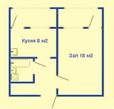 1 комната, 34 м², Элитка, 5 этаж, Старый ремонт at lalafo.kg 1 комната, 34 м², Элитка, 5 этаж, Старый ремонт