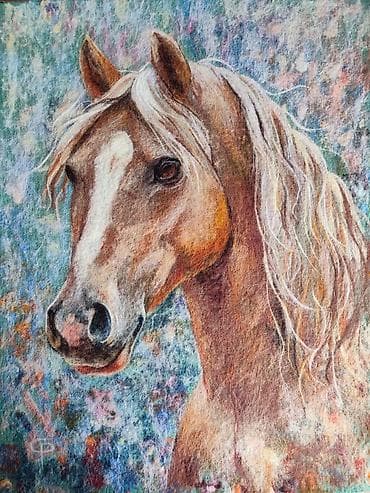 Картина из шерсти «Конь» выполнена из шерсти ручная работа at lalafo.kg Картина из шерсти «Конь» выполнена из шерсти ручная работа