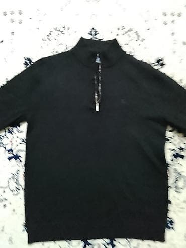 Мужской свитер/джемпер с молнией до середины груди. - Цвет: черный. - at lalafo.kg Мужской свитер/джемпер с молнией до середины груди. - Цвет: черный. -