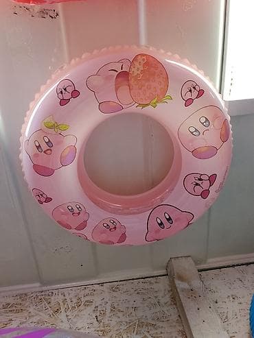 Надувной круг для плавания с персонажем Kirby - Цвет: розовый at lalafo.kg Надувной круг для плавания с персонажем Kirby - Цвет: розовый