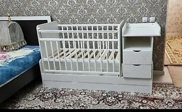 Детская кровать трансформер, Другой тип, цвет - Белый at lalafo.kg Детская кровать трансформер, Другой тип, цвет - Белый