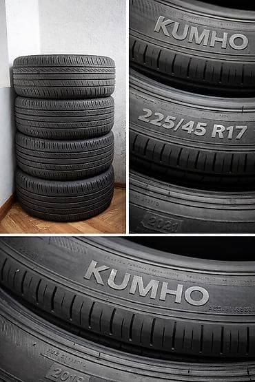 Шины 225 / 45 / R 17, Лето, Б/у, Комплект, Легковые, Корея, Kumho at lalafo.kg Шины 225 / 45 / R 17, Лето, Б/у, Комплект, Легковые, Корея, Kumho