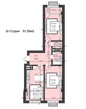 2 комнаты, 62 м², Элитка, 9 этаж, Готовая ПСО (под самоотделку) at lalafo.kg 2 комнаты, 62 м², Элитка, 9 этаж, Готовая ПСО (под самоотделку)