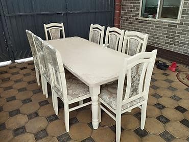 Кухонный стол и стул, цвет - Бежевый at lalafo.kg Кухонный стол и стул, цвет - Бежевый