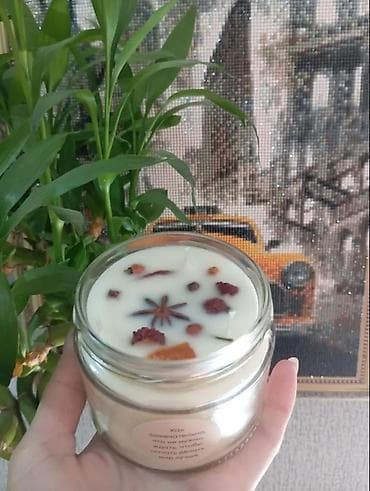 Ароматические свечи ручной работы в стеклянных бокалах и банках at lalafo.kg Ароматические свечи ручной работы в стеклянных бокалах и банках