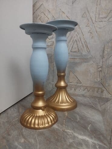 Пара декоративных подсвечников - Материал: металл с окраской, лёгкий at lalafo.kg Пара декоративных подсвечников - Материал: металл с окраской, лёгкий