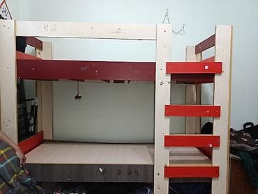 Двухъярусная детская кровать из ЛДСП. Характеристики: - 2 спальных at lalafo.kg Двухъярусная детская кровать из ЛДСП. Характеристики: - 2 спальных