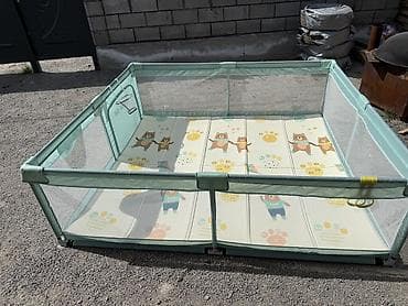 Детский манеж с мягким двусторонним ковриком. - Просторная at lalafo.kg Детский манеж с мягким двусторонним ковриком. - Просторная