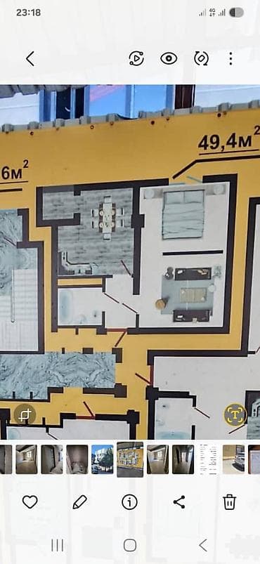 1 комната, 50 м², Старый аэропорт Элитка, 10 этаж, ПСО (под самоотделку) at lalafo.kg 1 комната, 50 м², Старый аэропорт Элитка, 10 этаж, ПСО (под самоотделку)