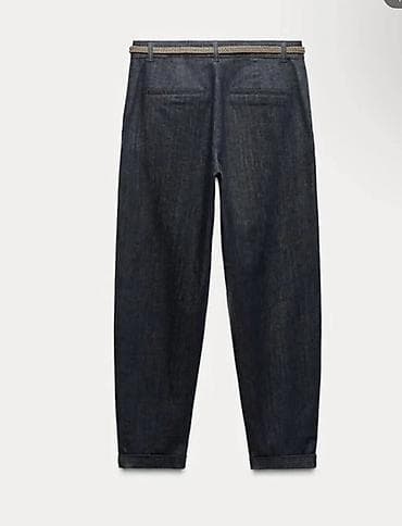Джинсовые брюки темно‑индиго от Zara новые с этикеткой - Материал at lalafo.kg Джинсовые брюки темно‑индиго от Zara новые с этикеткой - Материал