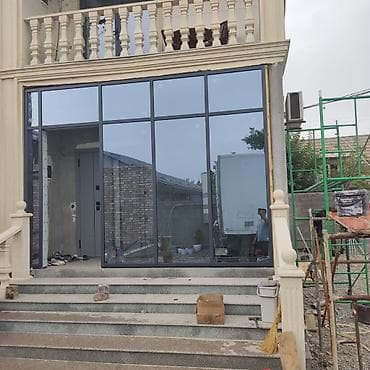 Панорамное остекление фасада из алюминиевого профиля - Современная at lalafo.kg Панорамное остекление фасада из алюминиевого профиля - Современная