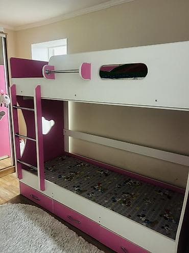 Балдар үчүн эки ярустуу, ЛДСП, түсү - Ак lalafo.kg да Балдар үчүн эки ярустуу, ЛДСП, түсү - Ак