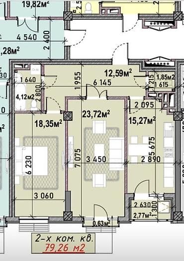 Элитка, 2 комнаты, 79 м² at lalafo.kg Элитка, 2 комнаты, 79 м²