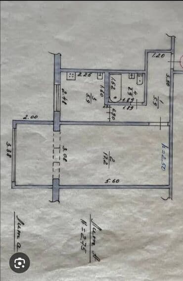 1 бөлмө, 33 м², 104-серия, 3 кабат, Эски ремонт lalafo.kg да 1 бөлмө, 33 м², 104-серия, 3 кабат, Эски ремонт