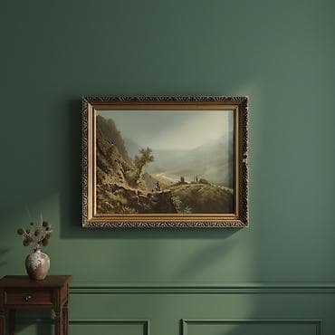 Репродукция «Утро в горах» на спецткани - Художник: Л. Лагорио at lalafo.kg Репродукция «Утро в горах» на спецткани - Художник: Л. Лагорио