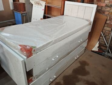 Односпальная кровать, Новый, С мягким изголовьем, длина - 205 см at lalafo.kg Односпальная кровать, Новый, С мягким изголовьем, длина - 205 см