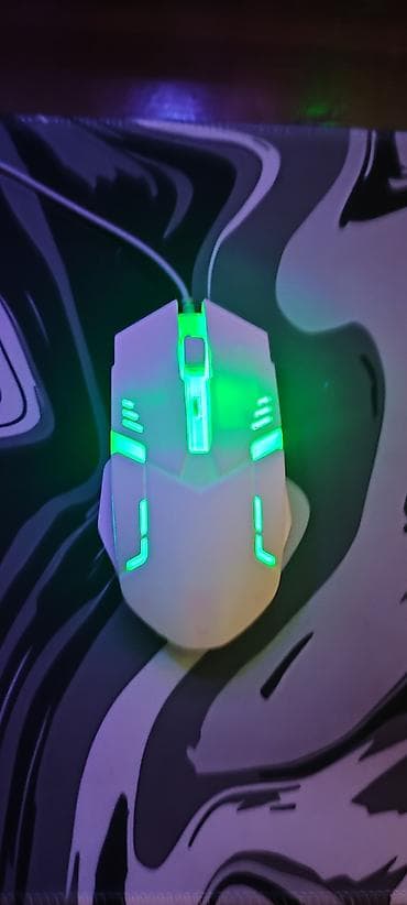 Игровая проводная мышь с подсветкой RGB. - Корпус белого цвета с at lalafo.kg Игровая проводная мышь с подсветкой RGB. - Корпус белого цвета с