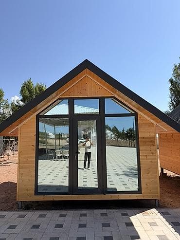 Модульный деревянный домик/павильон с панорамным остеклением - at lalafo.kg Модульный деревянный домик/павильон с панорамным остеклением -