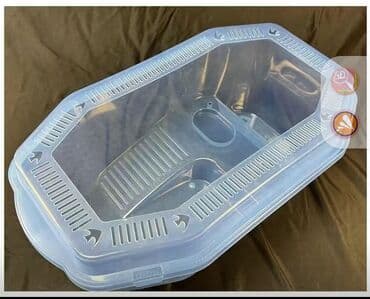 Пластиковый контейнер-террариум для водных и сухопутных черепах at lalafo.kg Пластиковый контейнер-террариум для водных и сухопутных черепах