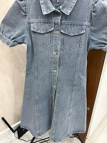 Повседневное платье, Корея, Короткая модель, Джинс, Платье-рубашка, S at lalafo.kg Повседневное платье, Корея, Короткая модель, Джинс, Платье-рубашка, S