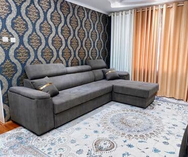 Угловой диван, С ящиками, Трехместный at lalafo.kg Угловой диван, С ящиками, Трехместный