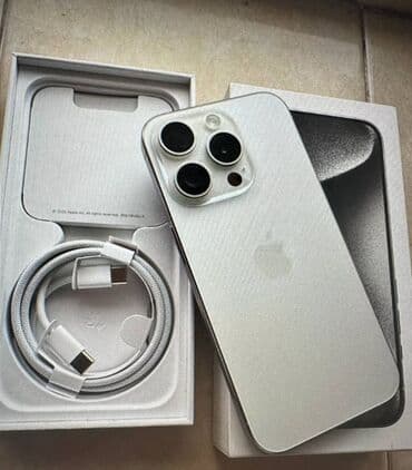 IPhone 15 Pro, Б/у, 256 ГБ, Белый, Зарядное устройство, Защитное стекло, Кабель, 97 % at lalafo.kg IPhone 15 Pro, Б/у, 256 ГБ, Белый, Зарядное устройство, Защитное стекло, Кабель, 97 %