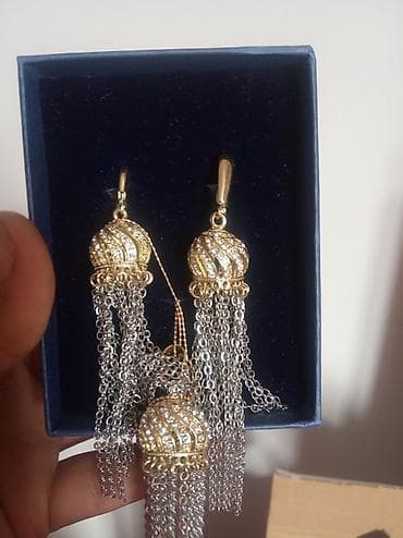 Билериктер: Новый набор. Серьги, кулон, цепочка. Сваровски lalafo.kg да — 2 Билериктер: Новый набор. Серьги, кулон, цепочка. Сваровски — 2