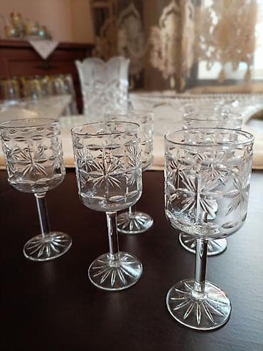 Набор винтажной столовой посуды из хрусталя,Чешского стекла. - 6 at lalafo.kg Набор винтажной столовой посуды из хрусталя,Чешского стекла. - 6