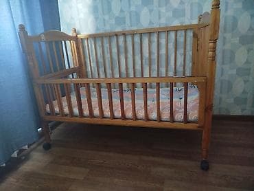 Детская односпальная кровать, Б/у, Для девочки, Для мальчика, С матрасом, С бортиком, Дерево, Самовывоз at lalafo.kg Детская односпальная кровать, Б/у, Для девочки, Для мальчика, С матрасом, С бортиком, Дерево, Самовывоз