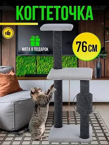 Когтеточка для кошек, высота 76 см. Функциональный комплекс для игр at lalafo.kg — 1 Когтеточка для кошек, высота 76 см. Функциональный комплекс для игр — 1