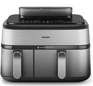 Аэрогриль Philips NA555/09 — это современная двухкамерная at lalafo.kg Аэрогриль Philips NA555/09 — это современная двухкамерная