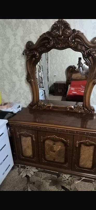 Спальный гарнитур, Двуспальная кровать, Дерево, цвет - Коричневый at lalafo.kg — 3 Спальный гарнитур, Двуспальная кровать, Дерево, цвет - Коричневый — 3