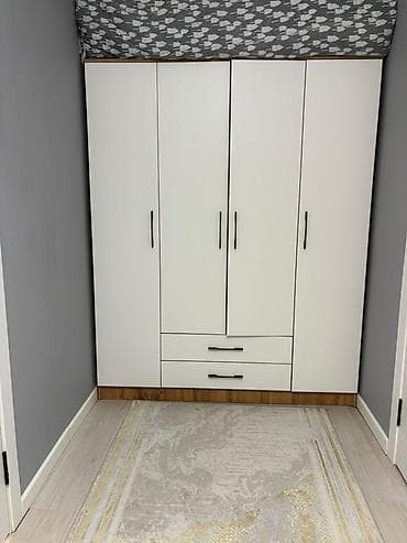 Офис эмереги: Спальный гарнитур: двуспальная кровать + четырехдверный шкаф - lalafo.kg да — 2 Офис эмереги: Спальный гарнитур: двуспальная кровать + четырехдверный шкаф - — 2