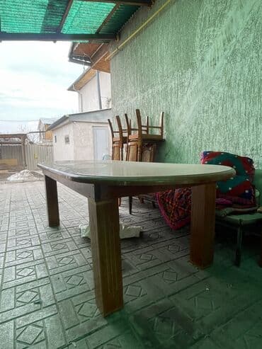 Стол и стул для зала, Б/у, цвет - Коричневый at lalafo.kg Стол и стул для зала, Б/у, цвет - Коричневый