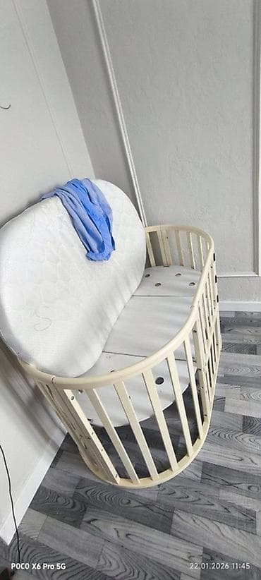 Трансформируемая детская кроватка-манеж овальной формы. Особенности at lalafo.kg — 3 Трансформируемая детская кроватка-манеж овальной формы. Особенности — 3