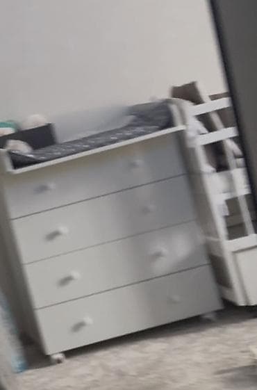 Комод детский с пеленальным столиком - Цвет: белый, универсальный для at lalafo.kg Комод детский с пеленальным столиком - Цвет: белый, универсальный для