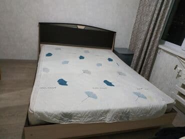 Двуспальная кровать с матрасом. - Размер спального места at lalafo.kg Двуспальная кровать с матрасом. - Размер спального места
