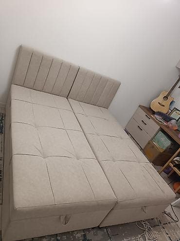 Двуспальная кровать, Б/у, С ящиком для хранения, длина - 200 см at lalafo.kg Двуспальная кровать, Б/у, С ящиком для хранения, длина - 200 см
